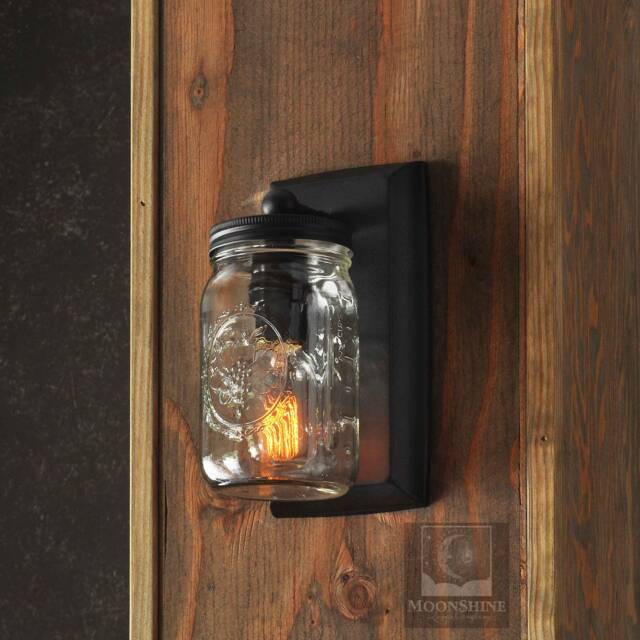The Farmhouse Mason Jar Wall Sconce - Canning Light Modern Rustic Decor Shabby Chic Barn Lighting - image 1