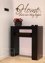 Home Wall Quote Decal, Where Our Story Begins-Vinyl Decal Lettering Sticker For Decor - thumbnail 2