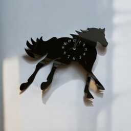 Galloping Horse Shaped Clocks - Custom Colours & Woods, Sizes & Personalised Engraving Option - thumbnail 4