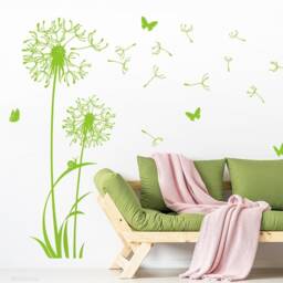 Wall Sticker Dandelion & Butterflies Wall Decal For Living Room Bedroom Children's W306 - thumbnail 1