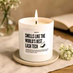 Smells Like The World's Best Lash Tech, White Candle For Beauty Professionals, Artist Appreciation Gift, Soy UK - thumbnail 1