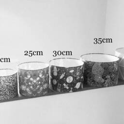 Blue Green Purple Leaf Pattern 40cm 35cm 30cm 25cm 20cm 15cm Fabric Drum Ceiling Pendant Or Table Lamp Floor Metallic Copper - thumbnail 4