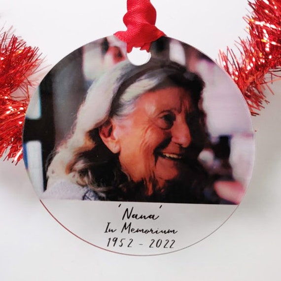 Personalised Memorial Bauble, Christmas Photo Bauble, Keepsake, Decoration, Plaque, Photo Memory Personalised Gift - image 1
