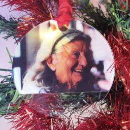 Personalised Memorial Bauble, Christmas Photo Bauble, Keepsake, Decoration, Plaque, Photo Memory Personalised Gift - thumbnail 2