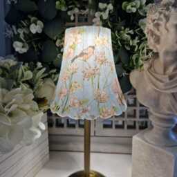 Cordless Touch Lamp. Beautiful Decoupaged Duck Egg Blue Floral & Bird Usb Rechargeable Table Lamp.cordless Lamp.touch - thumbnail 2