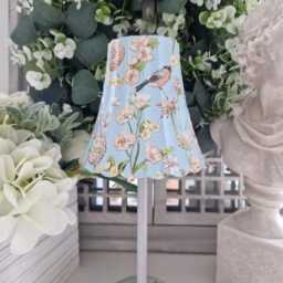Cordless Touch Lamp. Beautiful Decoupaged Duck Egg Blue Floral & Bird Usb Rechargeable Table Lamp.cordless Lamp.touch - thumbnail 3