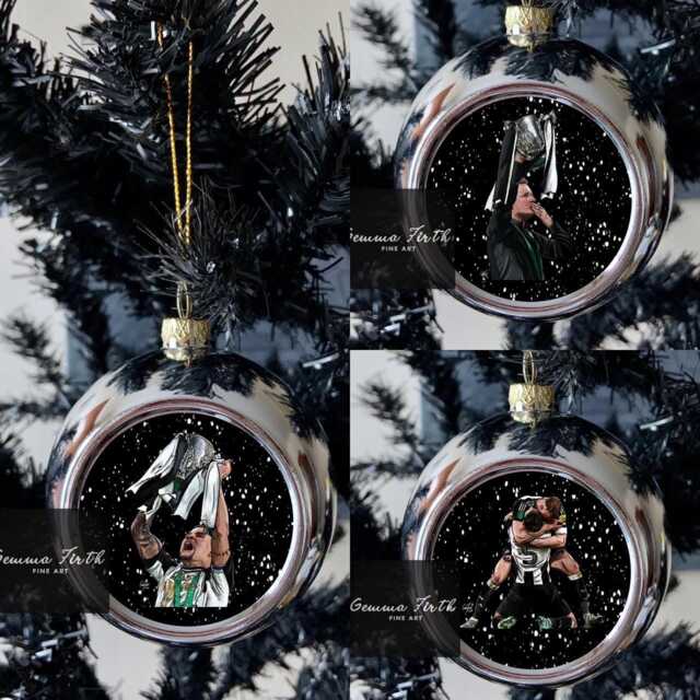 Geordie Pencil Portraits Christmas Baubles Handmade - image 1