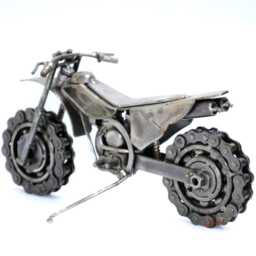 Eco-Friendly Recycled Metal Motor Bike Sculpture, Handmade Items For Nature Lovers, Gift Valentine - thumbnail 2