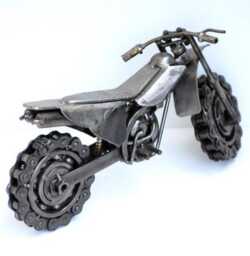 Eco-Friendly Recycled Metal Motor Bike Sculpture, Handmade Items For Nature Lovers, Gift Valentine - thumbnail 3