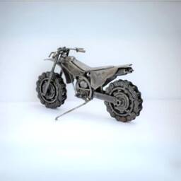 Eco-Friendly Recycled Metal Motor Bike Sculpture, Handmade Items For Nature Lovers, Gift Valentine - thumbnail 1