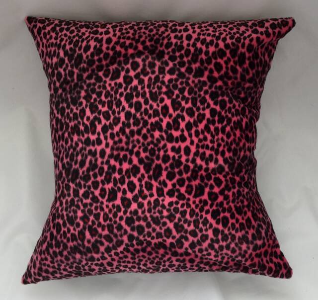 Leopard Pink Print Pillow, Animal Print, Throw & Black Pillow Cover, Safari Animal Print, Girls Decor, Jungle - image 1
