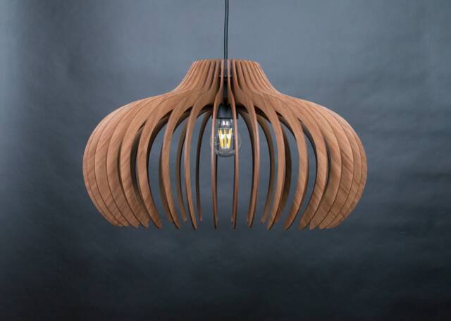 Wood Pendant Light , Modern Chandelier Lighting, Hanging Dining Lamp, Ceiling Fixture , Geometric Lamp , Contemporary Lamp, Wooden Light - image 1
