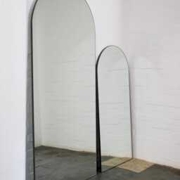 Oversized Arcus Wall Leaning Arched Mirror With Minimalist Brass Frame - thumbnail 2
