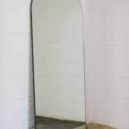 Oversized Arcus Wall Leaning Arched Mirror With Minimalist Brass Frame - thumbnail 3