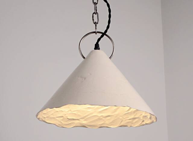 White Handmade Ceramic Pendant Light Cozy Home Ceiling Fixture Organic Modern Lamp Ambient Lighting - image 1
