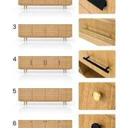 Mid-Century Sideboard, Dresser, Commode, Credenza Made Of Oak Vaneer - Livlo D-S08 - thumbnail 3