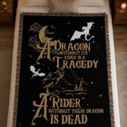 A Dragon Without Its Rider Blanket, Fourth Wing Throw, Basgiath War College Throw Violet Sorrengail Bookish Gift Decor - thumbnail 2