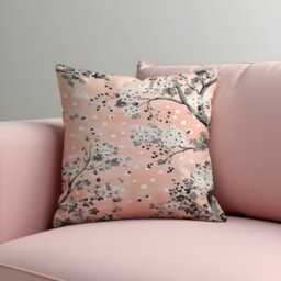 Pink Blossom Cushion Cover, Floral Branch Pillowcase, Soft Romantic Polka Dot Decorative Throw Pillow Case For Sofa Bedroom - thumbnail 1