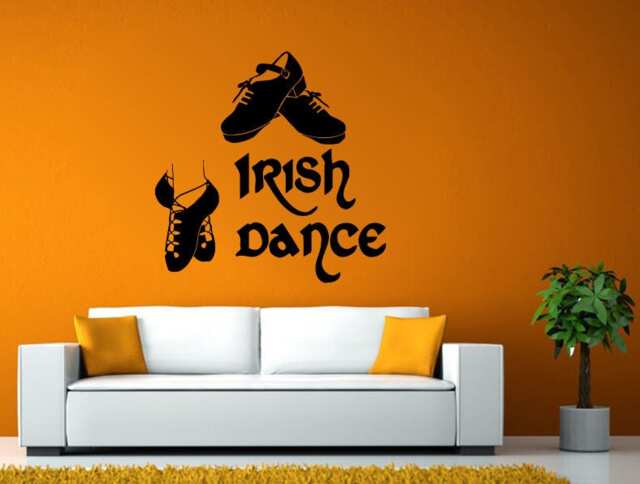 Irish Dance Shoes Celtic Culture History Wall Stickers Decals Vinyl Mural Decor Art L2133 - image 1