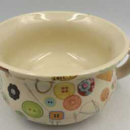 Small Chamber Pot Planter in Sewing Design By Heron Cross Pottery - thumbnail 2
