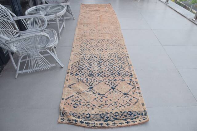 Beige Bedroom Rugs, Turkish Rug, Herki Rugs For Floor, 2.8x12 Ft Area Antique Vintage , Bohemian Kitchen Rug - image 1
