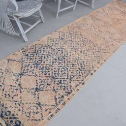 Beige Bedroom Rugs, Turkish Rug, Herki Rugs For Floor, 2.8x12 Ft Area Antique Vintage , Bohemian Kitchen Rug - thumbnail 2