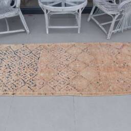 Beige Bedroom Rugs, Turkish Rug, Herki Rugs For Floor, 2.8x12 Ft Area Antique Vintage , Bohemian Kitchen Rug - thumbnail 3