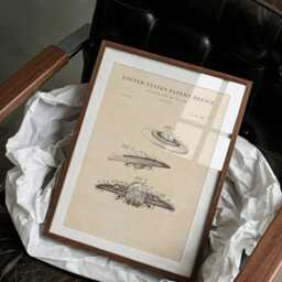 Ufo Flying Saucer Patent Print Vintage Space Wall Art - thumbnail 2