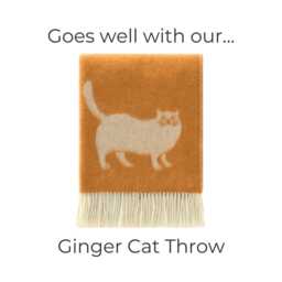Ginger Cat Cushion Cover - Pure Wool Reversible Square Pillowcase 45 X 45cm/ 18 In - thumbnail 4