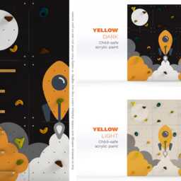 Rock Climbing Wall - Wooden Indoor Play For Kids Room -Colorful Light Rocket Design, Custom Made, Holds Included - thumbnail 4