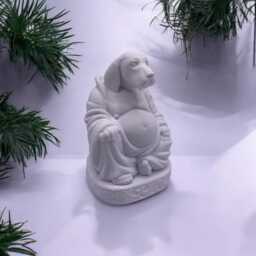 Handcrafted Beagle Buddha Statue, Serene Dog Sculpture - thumbnail 2