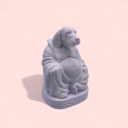 Handcrafted Beagle Buddha Statue, Serene Dog Sculpture - thumbnail 1