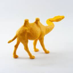 Handmade Camel Snake Head Sculpture Yellow Varnished Figurine - thumbnail 1