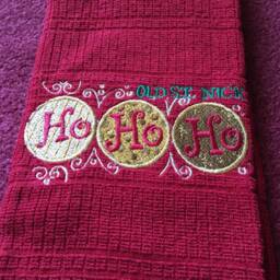 Set Of Red Embroidered Christmas Hand Towels Bathroom Decor Towels, Decorations Snow Globe Towel Santa - thumbnail 2