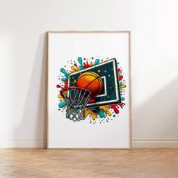 Basketball Poster Print For Boys - Set Of 3 Posters - Teen Room Decor Art Bedroom Watercolour Artwork Design - thumbnail 3