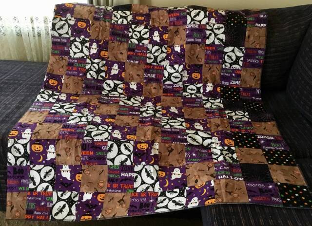 Throw Blanket, Patchwork Handmade Throw Patchwork, Throw, Sofa Bed Halloween, Lounge Room, Handmade - image 1