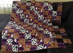 Throw Blanket, Patchwork Handmade Throw Patchwork, Throw, Sofa Bed Halloween, Lounge Room, Handmade - thumbnail 1