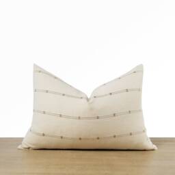 Textured Stripe Pillow Cover - Cream/Ivory/Beige Throw Minimalist Decor -- 20x20 Square 14x20 Lumbar Insert Available - thumbnail 3