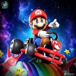 The Red Racer - Arcade Fantasy Cartoon Racing Super Mario Resin Figure 16K - thumbnail 2