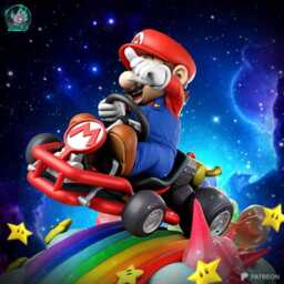 The Red Racer - Arcade Fantasy Cartoon Racing Super Mario Resin Figure 16K - thumbnail 3