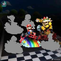 The Red Racer - Arcade Fantasy Cartoon Racing Super Mario Resin Figure 16K - thumbnail 4