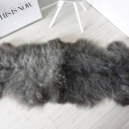 Scandinavian Pelssau Sheepskin Rug Silky Curly Wool, Silver Grey Ash Mix - thumbnail 4