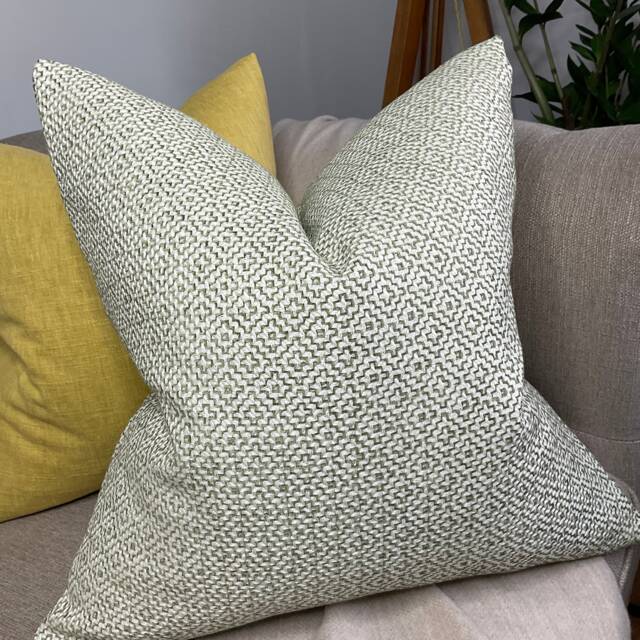 Sanderson Linden - Celadon Green Cushion Cover, Decorative Pillow Geometric Design, Sofa Chair Throw Cover Double Sided - image 1