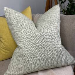 Sanderson Linden - Celadon Green Cushion Cover, Decorative Pillow Geometric Design, Sofa Chair Throw Cover Double Sided - thumbnail 1