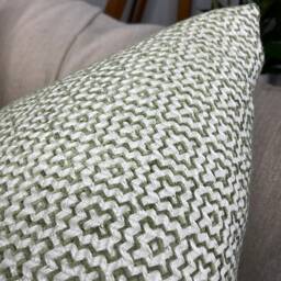 Sanderson Linden - Celadon Green Cushion Cover, Decorative Pillow Geometric Design, Sofa Chair Throw Cover Double Sided - thumbnail 3