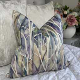Handmade Voyage Maison Cushion Cover, Decorative Throw Pillow Modern Blue Abstract Trees Cover For Sofa , Bed Or Chair - thumbnail 1