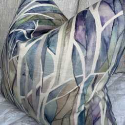 Handmade Voyage Maison Cushion Cover, Decorative Throw Pillow Modern Blue Abstract Trees Cover For Sofa , Bed Or Chair - thumbnail 3