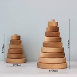 Wooden Pyramid Montessori Toys For 1 2 3 Year Old, Waldorf Educational Birthday Gift Toddler, Baby Boy Girl From Ukraine Shops - thumbnail 2