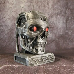 Terminator T-800 Sculpture - Statue Bust, 3D Printed Terminator, Pen Holder Gift For Him, Christmas - thumbnail 3