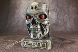 Terminator T-800 Sculpture - Statue Bust, 3D Printed Terminator, Pen Holder Gift For Him, Christmas - thumbnail 1